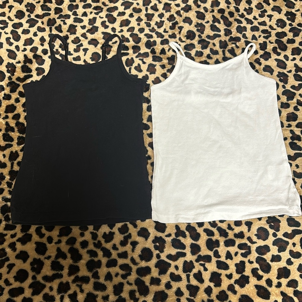 The Children’s Place Girls Size XS 4 Set of 2 Camisoles Black/White